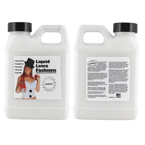 Liquid Latex Fashions - Ammonia Free Halloween Basecoat Face and Body Paint, Ideal for Art, Theater, Parties, School Plays, Cosplays and Concerts- 8 oz