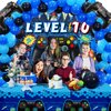 Vlipoeasn 90PCS 10th Birthday Video Game Party Decorations for Boys Set Blue 10th Birthday Supplies -10th Video Game Backdrop, Balloons, Tablecloth, Gamer and 10 Foil Balloons for 10th Birthday Party