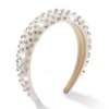 AHONEY Rhinestone White Headband for Women Girls, Hair Bling Crystal Glitter Sparkly Diamond Padded Headband Fancy Jeweled Headpiece Holiday Hair Accessories Birthday Gifts (White)