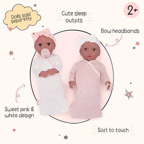 LullaBaby – 14" Doll Clothing Set – Blanket Sleepers – Pacifier Accessories – Imaginative Play – Toys for Kids Ages 2 & Up – Baby Doll Sleep Sacks Outfit