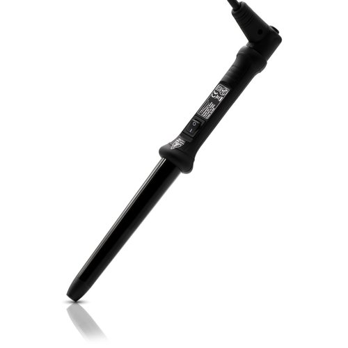 ISO Beauty ISOTB2518MM-216-MB The Twister - 25-18mm Tapered Tourmaline-Infused Ceramic Pro Curling Wand w/Cool Tip - Black