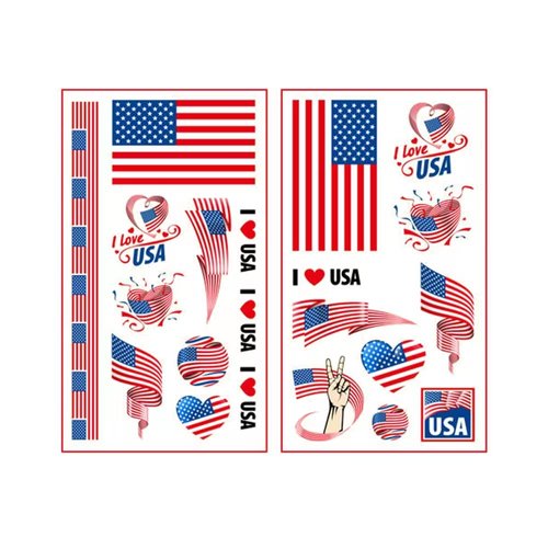 Fourth Of July Tattoos Stickers,12 Sheets 2 Styles Independence Day American Flag Temporary Fake Tattoos, 2024 Patriotic Face Hand Tattoo For 4th Of July Men Woman Kids Party Favor Body Art Decoration