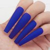 AddFavor XXL Extra Long Press on Nails Coffin Matte Fake Nails Full Cover Acrylic False Nails 12 Sizes 120pcs Blue Nail Tips for Women Fingernails Manicure Design