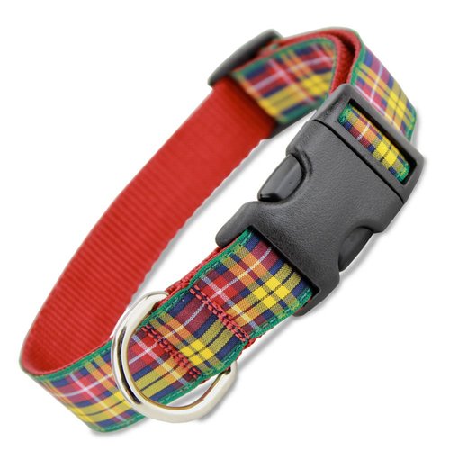 The Artful Canine Plaid Dog Collar, Buchanan Tartan, X-Small Dogs 5-13 lbs (Collar: 5/8" Wide, 6.5' - 10" Long)