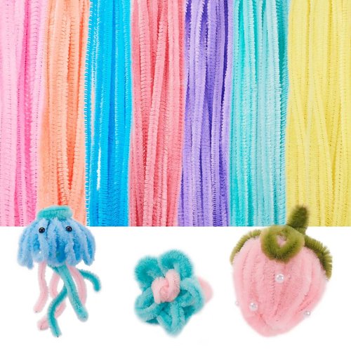 Fashewelry Pipe Cleaners Chenille Stems Mixed Color Thick Pipe Cleaners Craft for Art and Craft Supplies (Mixed Color-3)