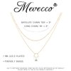 MEVECCO Gold Layered Choker Necklace for Women,18K Gold Plated Cute Dainty Karma Round Circle Disc Charm Small Beaded Satellite Chain Minimalist Choker Necklace for Girls