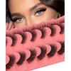 False Eyelashes Natural Mink Lashes 15mm Wispy Curl Eyelashes 5D Fluffy Volume Cat Eye Fake Lashes Pack 8 Pairs by Yawamica