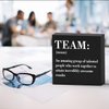 Inspirational Team Noun Office Decor Desk Decor Wooden Box Sign Rustic Black Wood Block Plaque Box Sign for Home Office Desk Shelf Table Decoration Coworker Gift Team Definition Teamwork Sign
