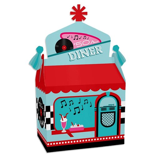 Big Dot of Happiness 50’s Sock Hop - Treat Box Party Favors - 1950s Rock N Roll Party Goodie Gabl...