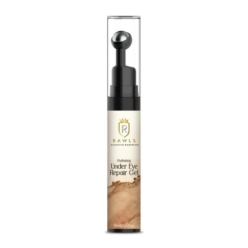 RAWLS 5% Caffeine Eye Serum and Under Eye Roller Cream for Dark Circles and Puffiness, Caffeine Eye Cream with 360° Massage Ball Reduce Wrinkles and Fine Lines-0.5 fl oz