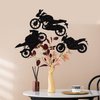 Motorbike Happy Birthday Centerpieces Sticks, Motorbike Theme Birthday Party Decorations, Motorcycle Rider Dirt Bike Racing Theme Baby Shower Party Decoration Supplies 12 Pieces Black