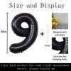 40 inch Big Size Number 9 Foil Helium Balloons Birthday Party Celebration Decoration, Digital Decorations Supplies, Wedding Anniversary Inch Decoration Kids(Black,Number 9)