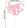 Gyufise 1Pc Sweet Teenager 16 Cake Topper Glitter 16th Birthday Cake Pick for Cheers to 16 Years Old 16th Birthday Party Cake Decorations Supplies Pink