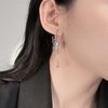 Sttiafay Gothic Spider Web Drop Earrings Teardrop Crystal Dangle Earrings Silver Long Cz Chain Earrings Spiderweb Halloween Earrings Jewelry for Women