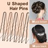 TsMADDTs Hair Pins for Women, 2.4 Inch U Shaped Hair Pin 50Pcs Brown and 50Pcs Balck Ballet Bun Pin with Storage Box