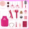 GAGAKU Pretend Hair Salon Toys for Girls,Pretend Makeup for Toddlers Dress Up Beauty Salon Set Stylist Kit with Hair Dryer Apron Curling Flat Scissors Accessories Girl Gifts