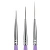 Beaute Galleria 3 Pieces Nail Art Long Striper Brush Set (12mm, 16mm, 22mm) for Thin Long Fine Line, Detailer, Striping, Color Block, One Stroke