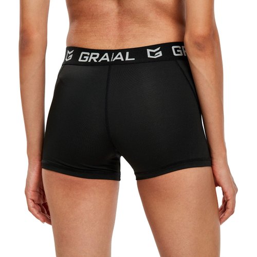 Women's Spandex Compression Volleyball Shorts 3" /7" Workout Pro Shorts for Women (Black, S)