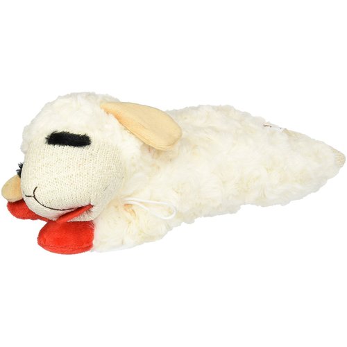 MultiPet Lambchop Plush Dog Toy 10" with Squeaker Type:Lambchop Size:Pack of 2, for all breed sizes