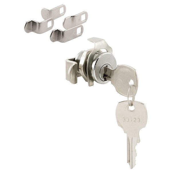 Prime-Line MP4573 Mailbox Lock – Replacement, Multipurpose Mailbox Lock for Several Brands – NA-14 Keyway, Opens Counter-Clockwise with 90º Rotation, Nickel Finish (1 Set)