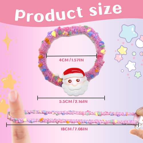 12 PCS Christmas Hair Scrunchies,Christmas colorful hair ties,5MM Hair Bands,for Thick and Curly Hair,Ponytail Holders Hair Elastic Band for Women Girls