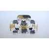 Generic Clear transparent gray and gold rectangle square knot hair claw clip