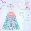 Meland Princess Dress Up for Girls 3-8, 11Pcs Mermaid Cape with Crown, Dress Up Clothes Birthday Gift Toys for Girls Toddlers