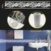 White Lace Transparent Removable Wallpaper Border Shop Display Window Sticker Bathroom Mirror Decor Rustic Floral