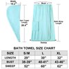 Orrpally Women Bath Wrap Towel Spa Wraps Robe Terry Cloth Towel Wrap Adjustable Closure Bathrobe Blue XL