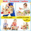 Mgtfbg Kids Tool Set - 29 PCS Wooden Toddler Tool with Box, Montessori STEM Educational Pretend Play Construction Toy for 2 3 4 5 6 Year Old Boys Girls, Best Birthday Gift