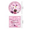 Halloween Party Tableware Decorations, Halloween Party Plates and Napkins, 20 Plates and 20 Napkins, Pink Halloween Ghost Party Decorations Pink Halloween Party Supplies