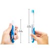 Lingito Travel Toothbrush, Folding with Built in Cover, Hiking, Camping, Emergency, Packable, collapsable, Foldable, Pocket Medium Bristle Brushes (2 Pack) (Blue-Green)