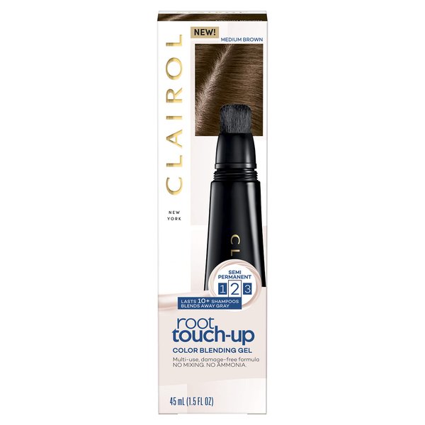 Clairol Root Touch-Up Semi-Permanent Hair Color Blending Gel, 5 Medium Brown Hair Color, 2 Count