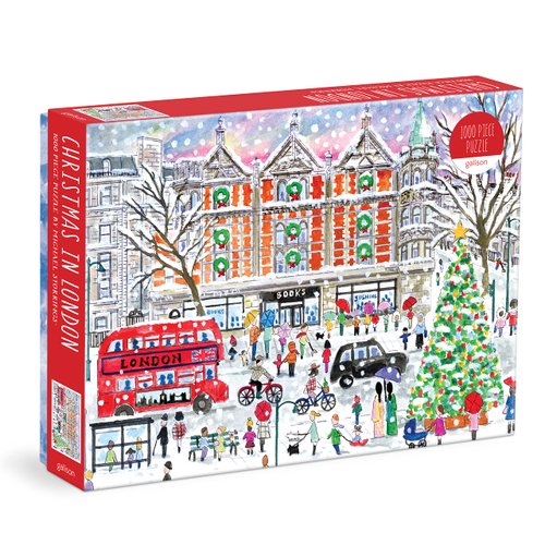 Galison Michael Storrings Christmas in London – 1000 Piece Puzzle Fun and Challenging Activity with Bright and Bold Artwork of The London Holiday Season for Adults and Families