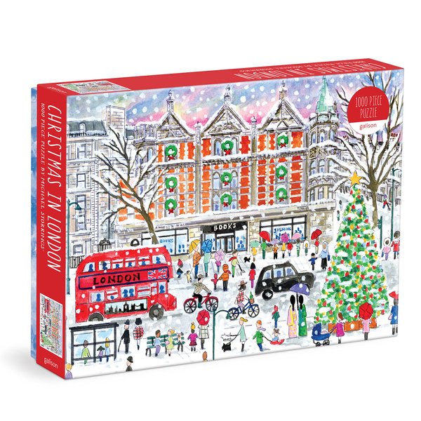 Galison Michael Storrings Christmas in London – 1000 Piece Puzzle Fun and Challenging Activity with Bright and Bold Artwork of The London Holiday Season for Adults and Families