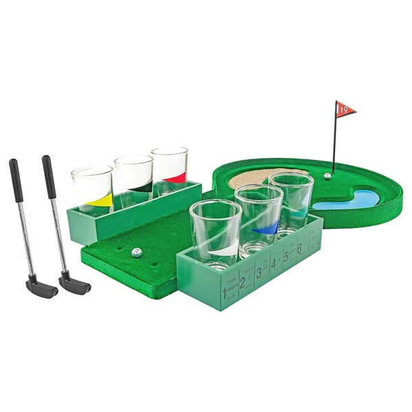 Fairly Odd Novelties Miniature Golf Drinking Game Set, Standard, Green, 1.75oz Glasses – Ultimate Tabletop Fun for Golf Enthusiasts & Party Lovers!