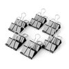 120 Pcs Binder Clips - Paper Clamps Assorted 6 Sizes, Paper Binder Clips, Metal Fold Back Clips with Box for Office, School and Home Supplies, Black