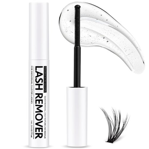 Miuffue Eyelash Glue Remover 5ML Cluster Lash Remover, Lash Remover for Individual Cluster Lashes, Lash Bond, and False Eyelash Wispys, Gentle Non-irritating Mascara Wand Eyelash Extension Remover