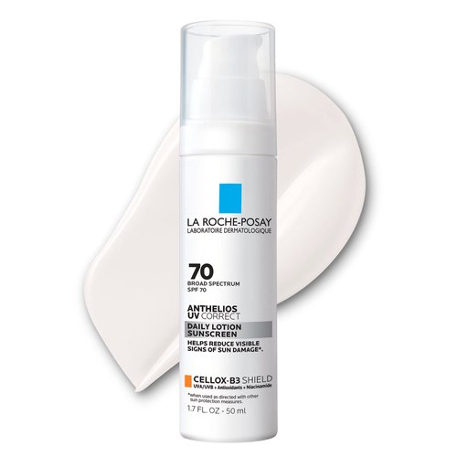 La Roche-Posay Anthelios UV Correct Sunscreen Moisturizer SPF 70, Daily Anti-Aging Face Moisturiz...