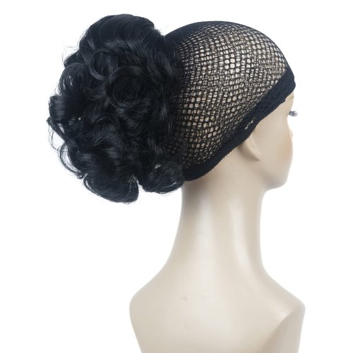 Aimole 6&quot; Short Curly Synthetic Ponytail Clip in Claw Extensions 80g with a jaw/claw clip(1 Jet B...