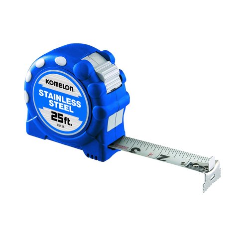 Komelon SS125 Gripper 25-Foot Stainless Steel Measuring Tape , Blue