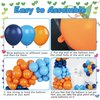 Blue and Orange Balloons Garland Arch Kit,96 Pcs Royal Blue Orange and Light Blue Balloon Arch Kit for Boys Girls Birthday Graduation Engagement Wedding Baby Shower Party Supplies