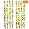 Pineapple Temporary Tattoos (8 Sheets 96PCS) Gold Pineapple Party Decorations Favors Supplies Summer Theme Birthday Cute Stickers Christmas Gifts for Boys Girls Class School Prizes Carnival