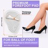 6 Pairs Metatarsal Pads Heels Inserts Gel Ball of Foot Cushions for Women, Invisible Adhesive Forefoot Pads Comfort Shoe Insert All-Day Foot Pain Relief, One Size(Clear)