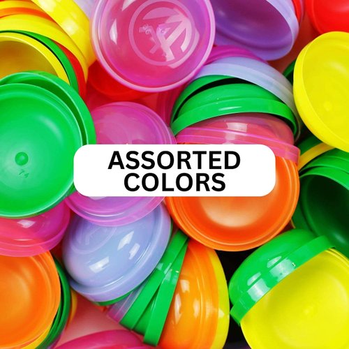 Entervending Vending Machine Capsules - 2 Inch Frosty-Clear Acorn Capsules - 50 Pcs Empty Toy Capsules - 7 Colors Plastic Capsules for Toys - 51 mm Prize Machine Capsules - Claw Machine Containers