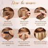 Tape in Hair Extensions Human Hair 4/27 Highlight Brown Straight Tape in Human Hair Extensions Adhesive Glue on Premium Quality Silky Invisible Seamless Skin Weft 14 inches 20pcs 40g/pack
