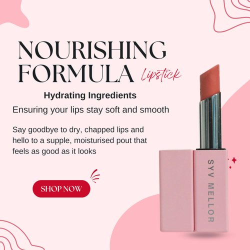 SYV MELLOR Lustrous Lipstick for women- High Impact Lip Color, Moisturising Creamy Formula, Long Lasting Instant Shine, Waterproof, Hydrating Lipstick for Glowing Lips, Elegant & Bold Lip Makeup, Mala