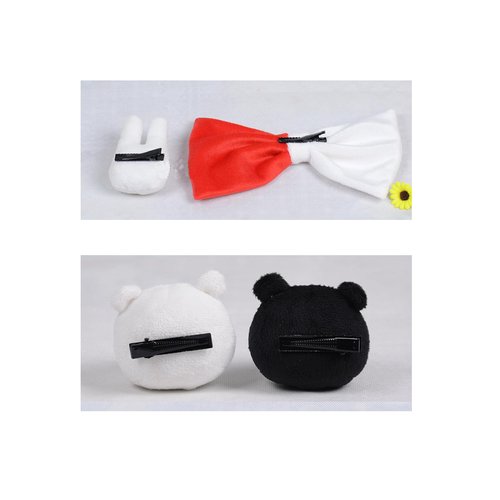 Junko Enoshima Hair Clips Monokuma Hairclips Prop Accessories 4pcs