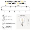 RTTY Outdoor String Lights 50ft, G40 Led Patio Lights with 26pcs Bulbs,Waterproof Shatterproof Dimmable Hanging Connectable Globe Outdoor Lights for Cafe,Bistro,Backyard,Gazebo,Balcony,Party, Black