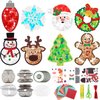 Feifeiya 48 Set Christmas Suncatcher Craft Tissue Paper Craft Kit Gingerbread Man Xmas Tree Suncatchers Stained Glass Effect Paper Sun Catchers DIY Craft for Home Class Window Art Decorations Supplies